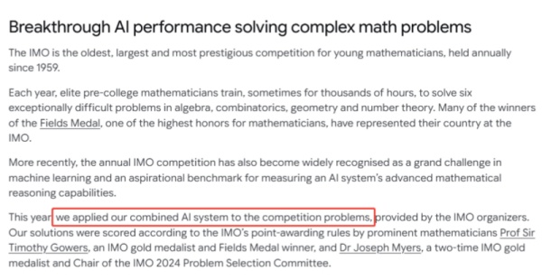 Gemini Deep Think solved four of six IMO problems