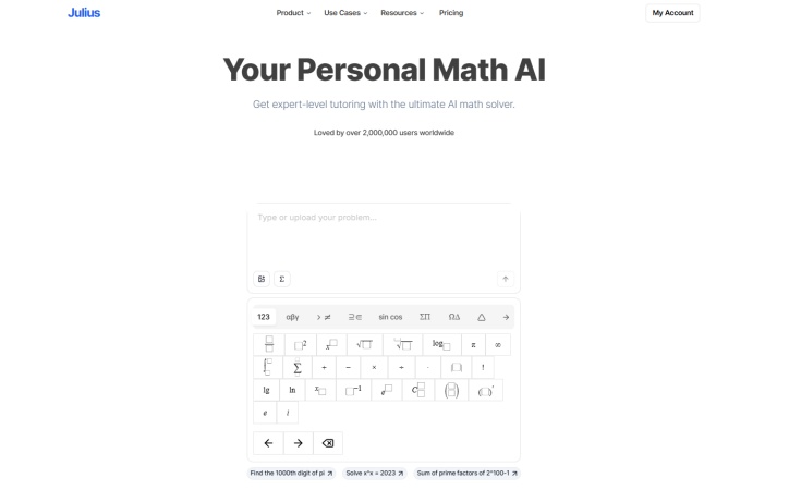 Julius AI Math Solver overview