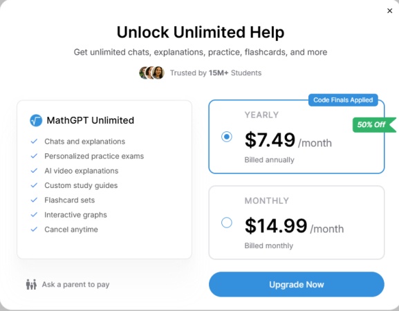 mathgpt pricing plan