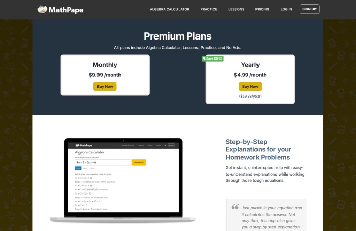 mathpapa pricing plan