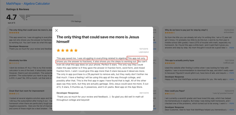 MathPapa User Review 1