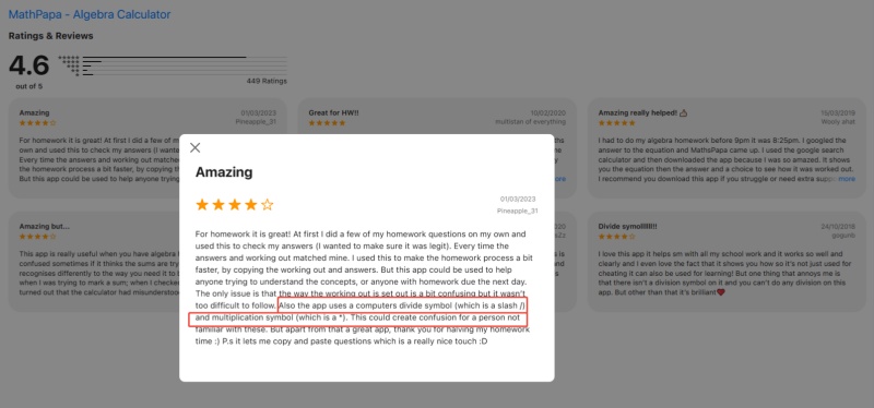 MathPapa User Review 3