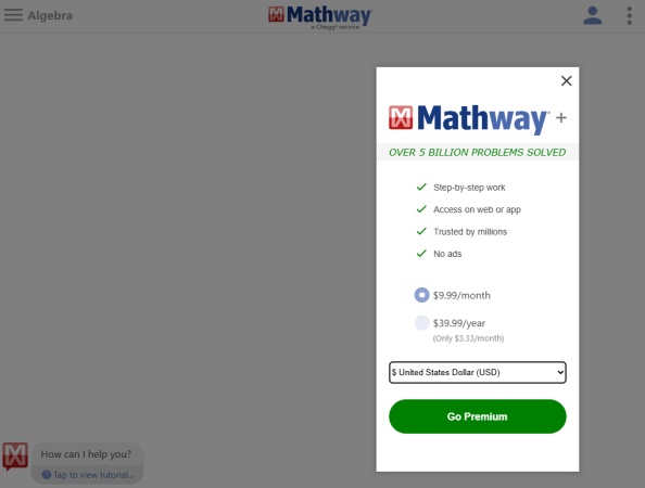 mathway pricing plan