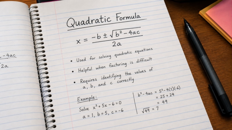 note for Quadratic Formula