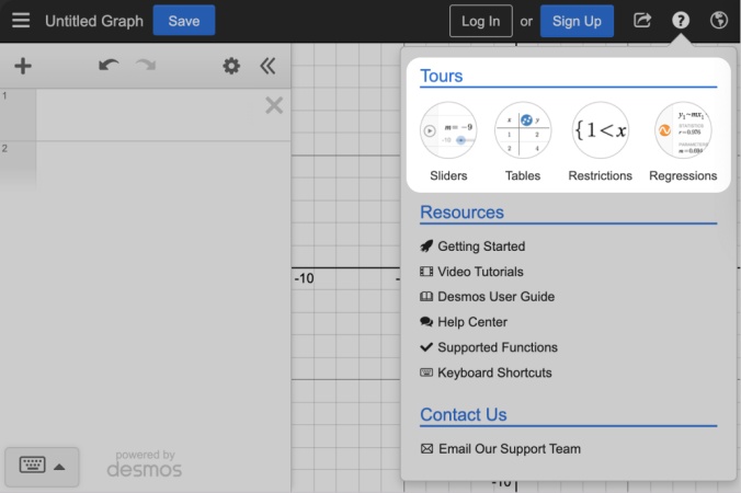 Regression on Desmos