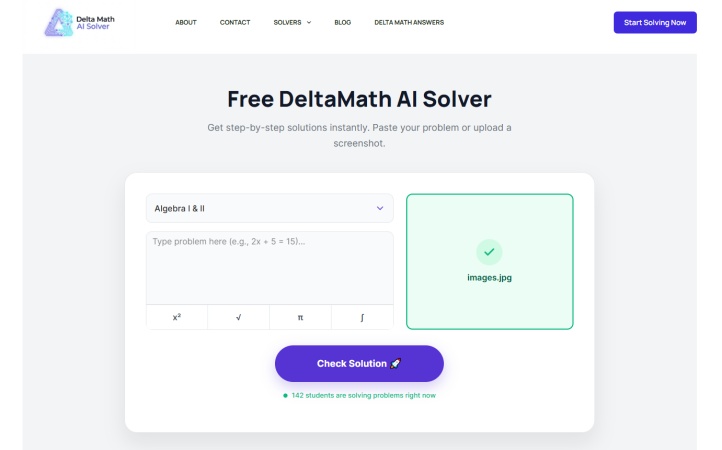 step 1 of using DeltaMath Solver