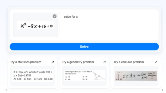 step 1 of using Solvely AI Math Solver