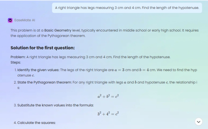Step 2 of using EaseMate AI Math Solver