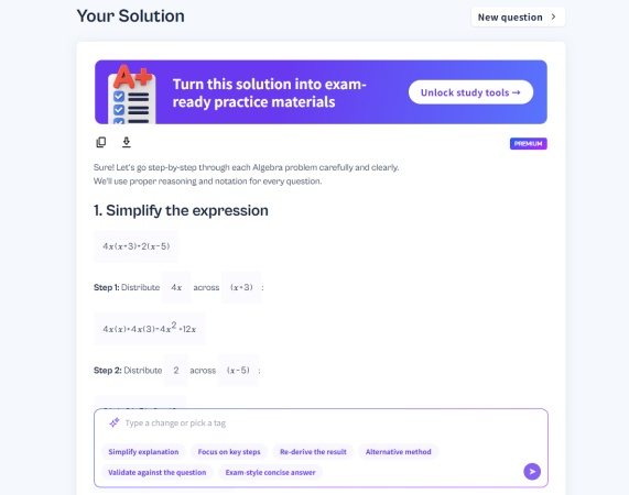 step 3 of using EduBrain AI Math Solver