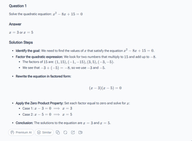 Step 4 of using NoteGPT AI Math Solver