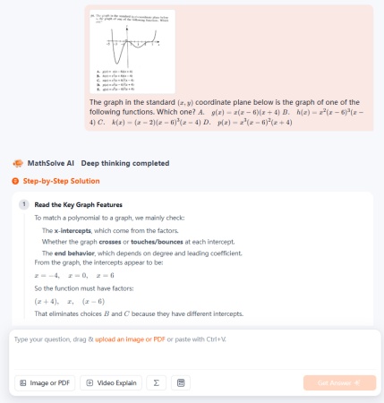 tenorshare ai math solve graph question