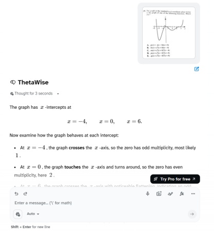ThetaWise AI solve graph question