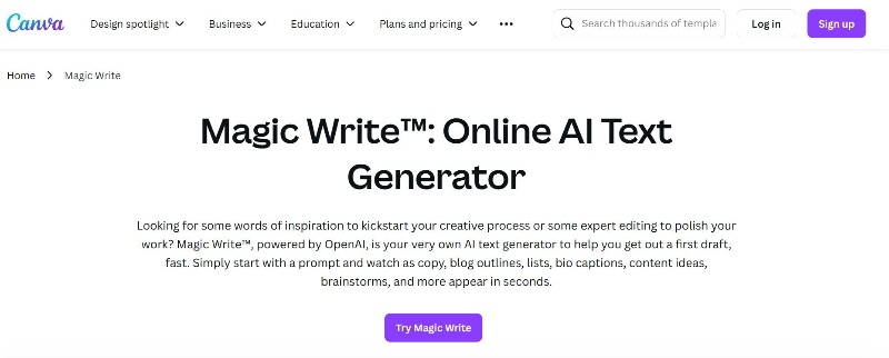 canva magic write