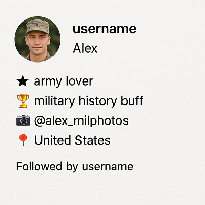 Instagram Bio for Army Lover