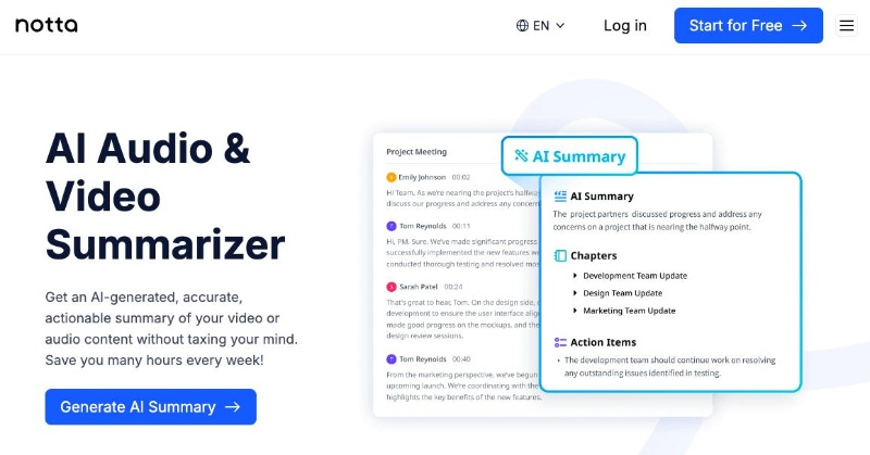 notta.ai: the ai summary generator