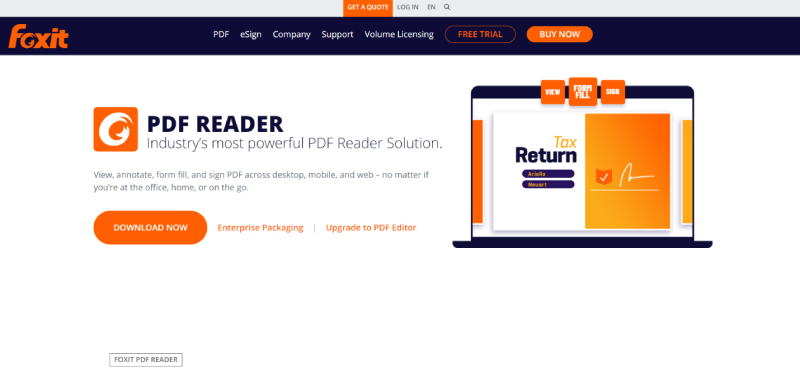 foxit pro as one of best free document reader