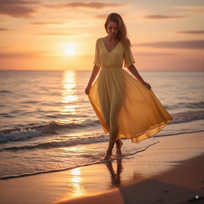 beach sunset walk