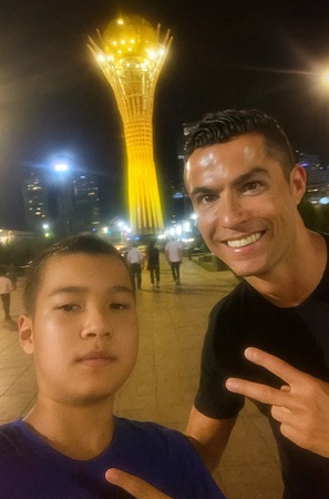 chatgpt selfie with cristiano ronaldo in astana