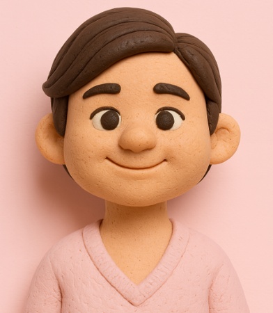 claymation-style character portrait