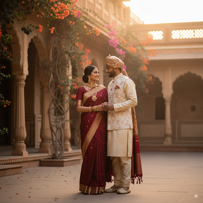 retro bollywood style couple