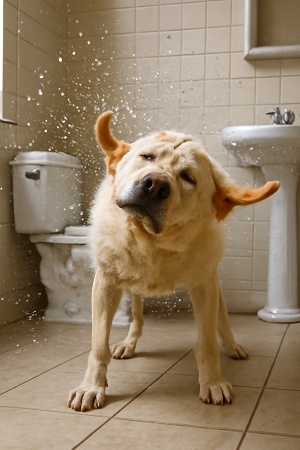 detailed chatgpt prompt for dog bathroom photos