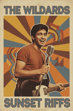Gemini AI Retro Music Poster Prompt
