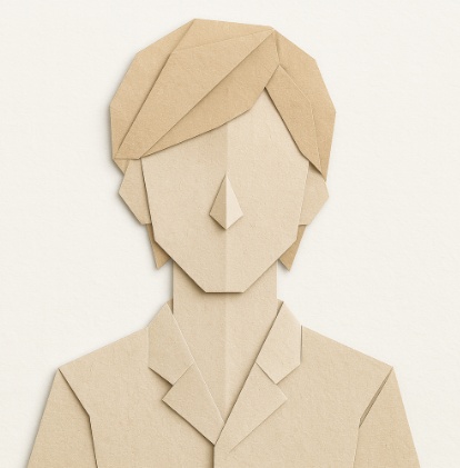 minimalist origami art portrait