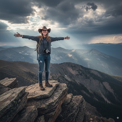 mountain adventure shot