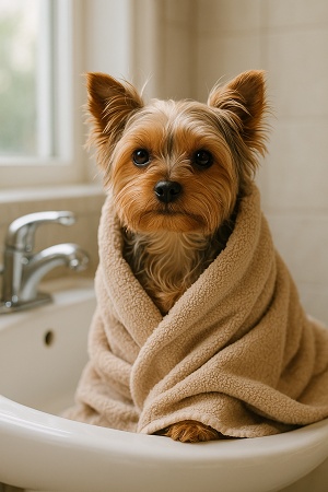 naturalistic chatgpt prompt for dog bathroom photos