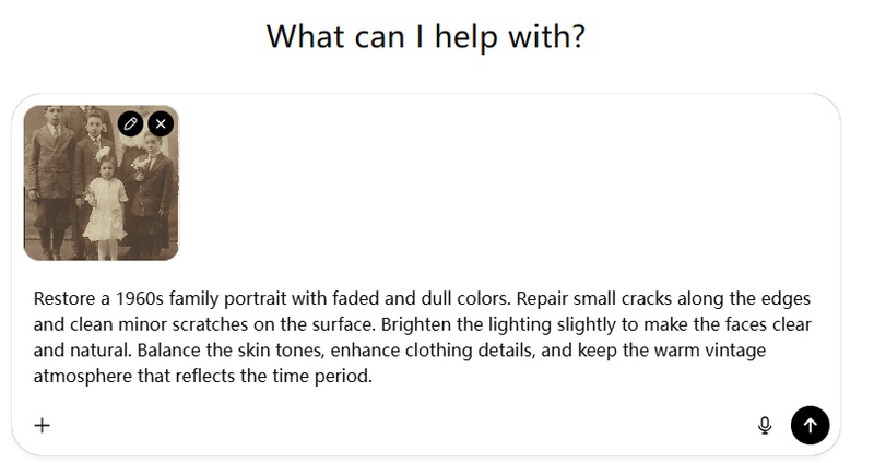 old photo restoration ai prompt 1