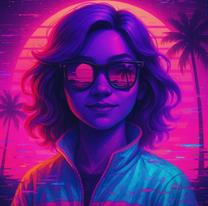 retro vaporwave aesthetic avatar