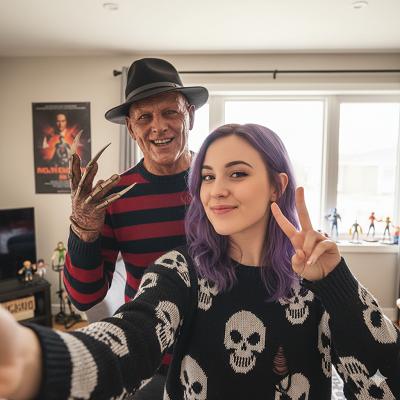selfie with freddy krueger