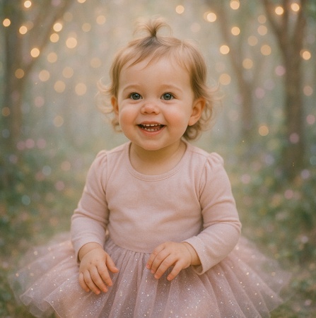toddler in fairy forest