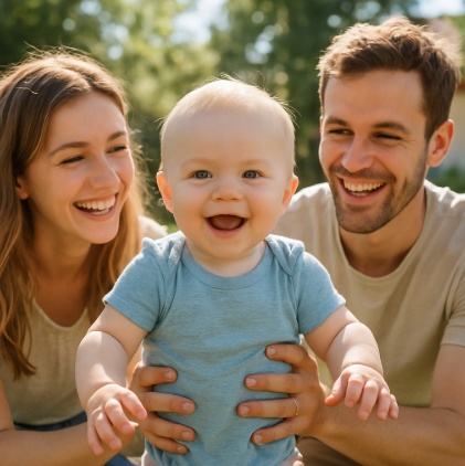 turn baby boy photo into sunlight portrait