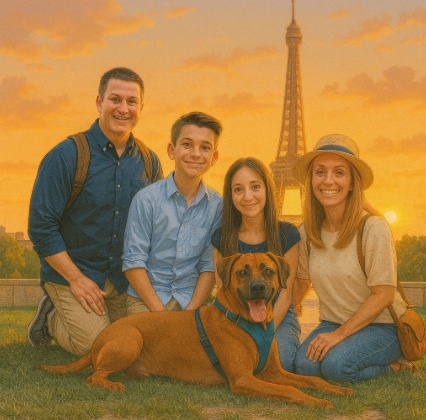 turn family photo into family travel style