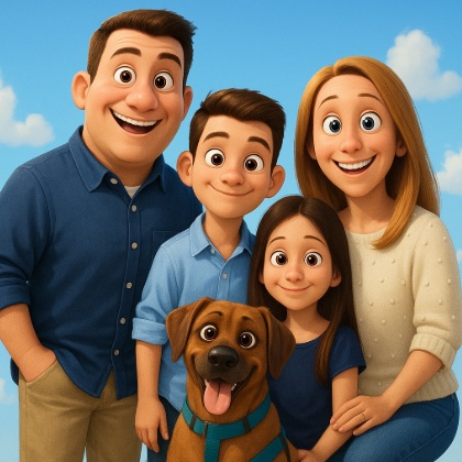 turn family photo into pixar style animation