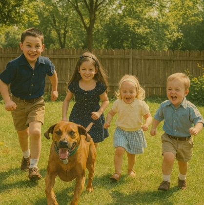 turn family photo into younger childhood versions