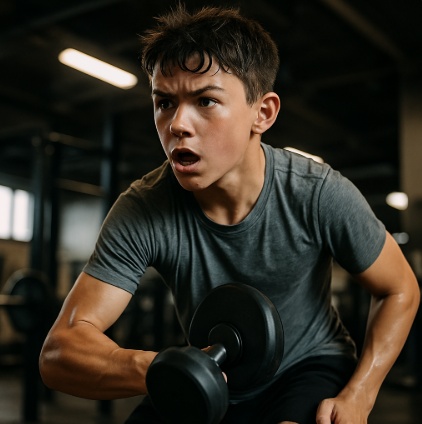 turn gym boy photo into action portrait