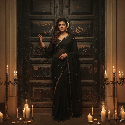 vintage saree portrait
