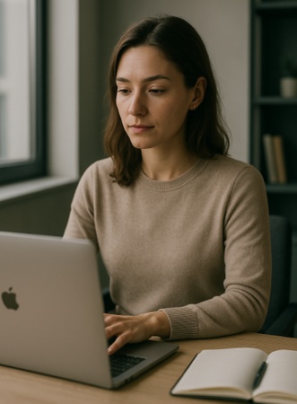 woman working at desk
