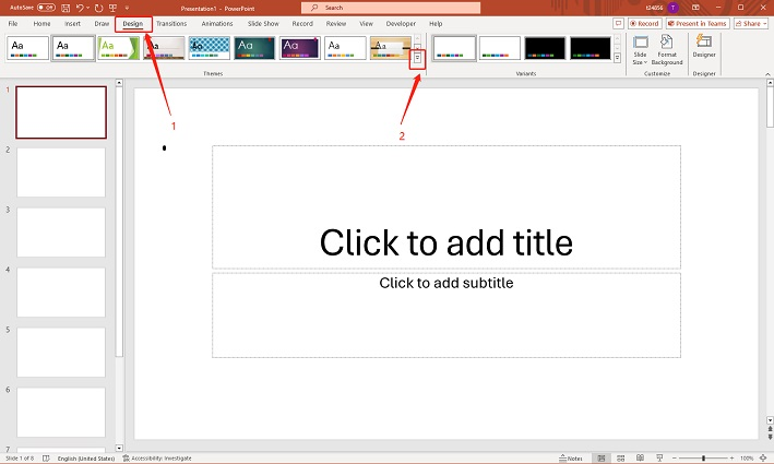 change a theme in powerpoint