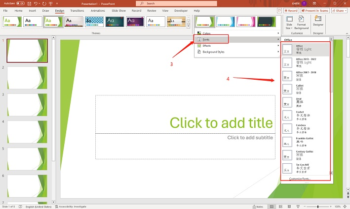 choose a new font combination