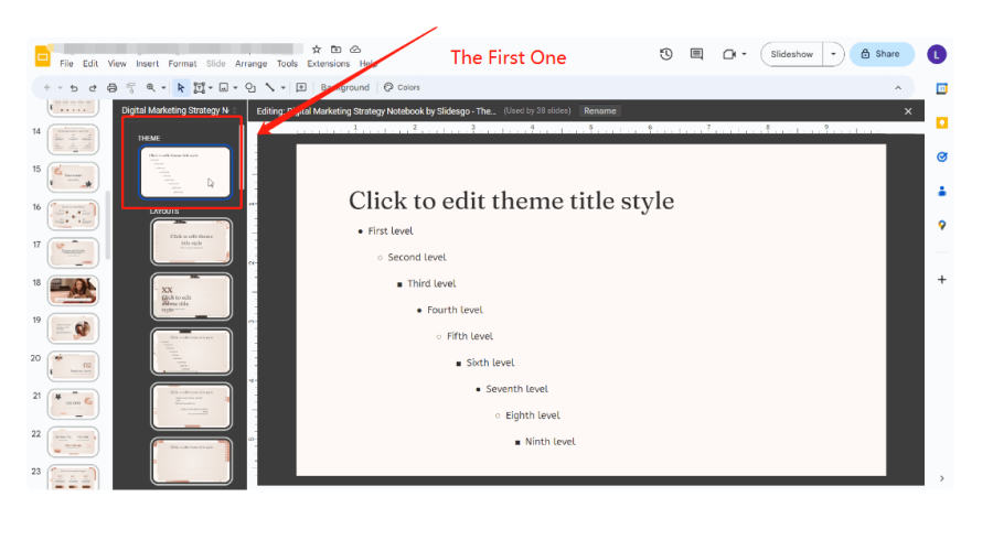 choose the first slides