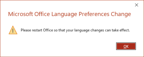 click ok to change language in powerpoint 2007