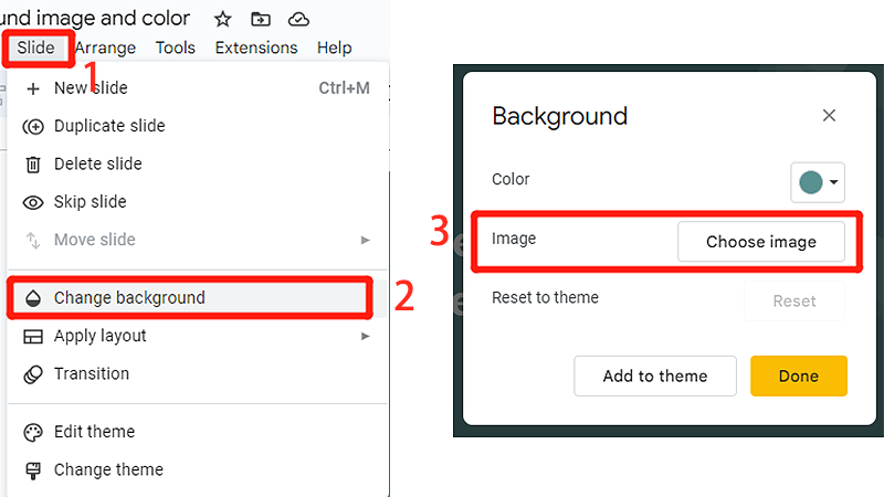 How to add bg slides in Google Slides