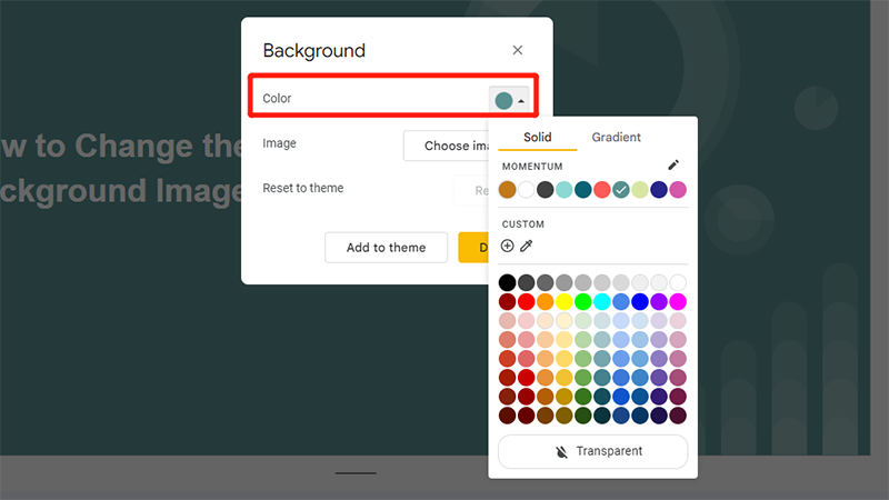 How to remove the background in Google Slides