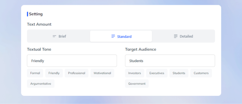 step three detail setting