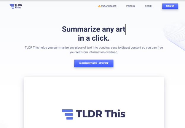TLDR This AI summarizer