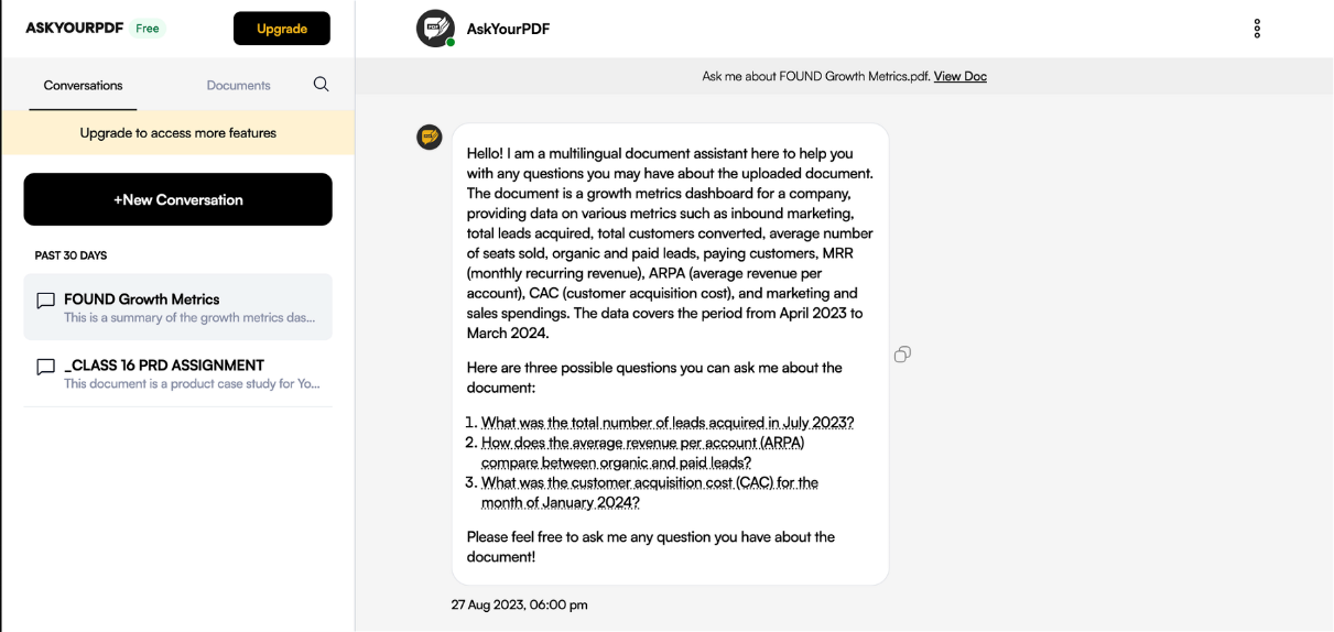 ai pdf summarize with askyourpdf