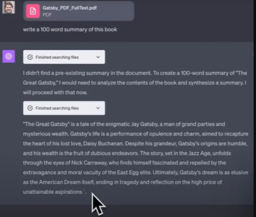 ask chatgpt to summary